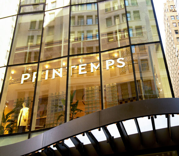 Printemps storefront seen through its glass facade
