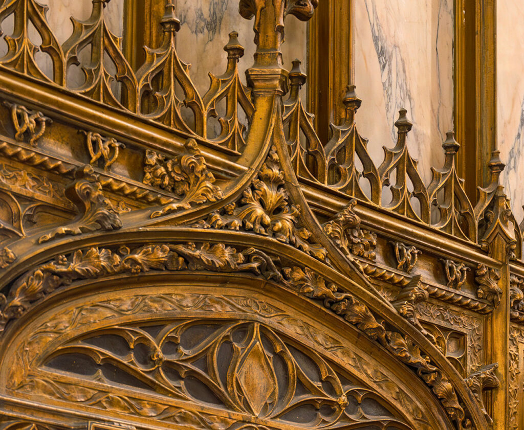 Gilded Gothic ornament inside the Woolworth Building