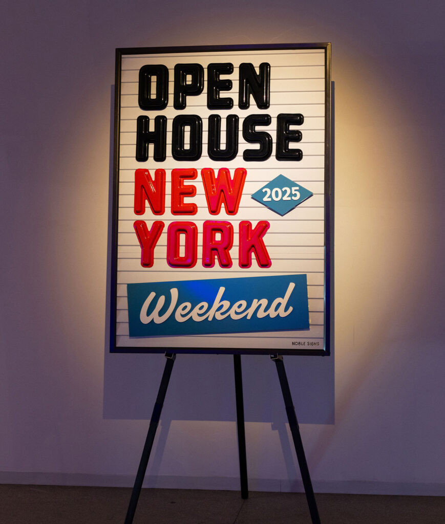 Open House New York Weekend 2025 event sign