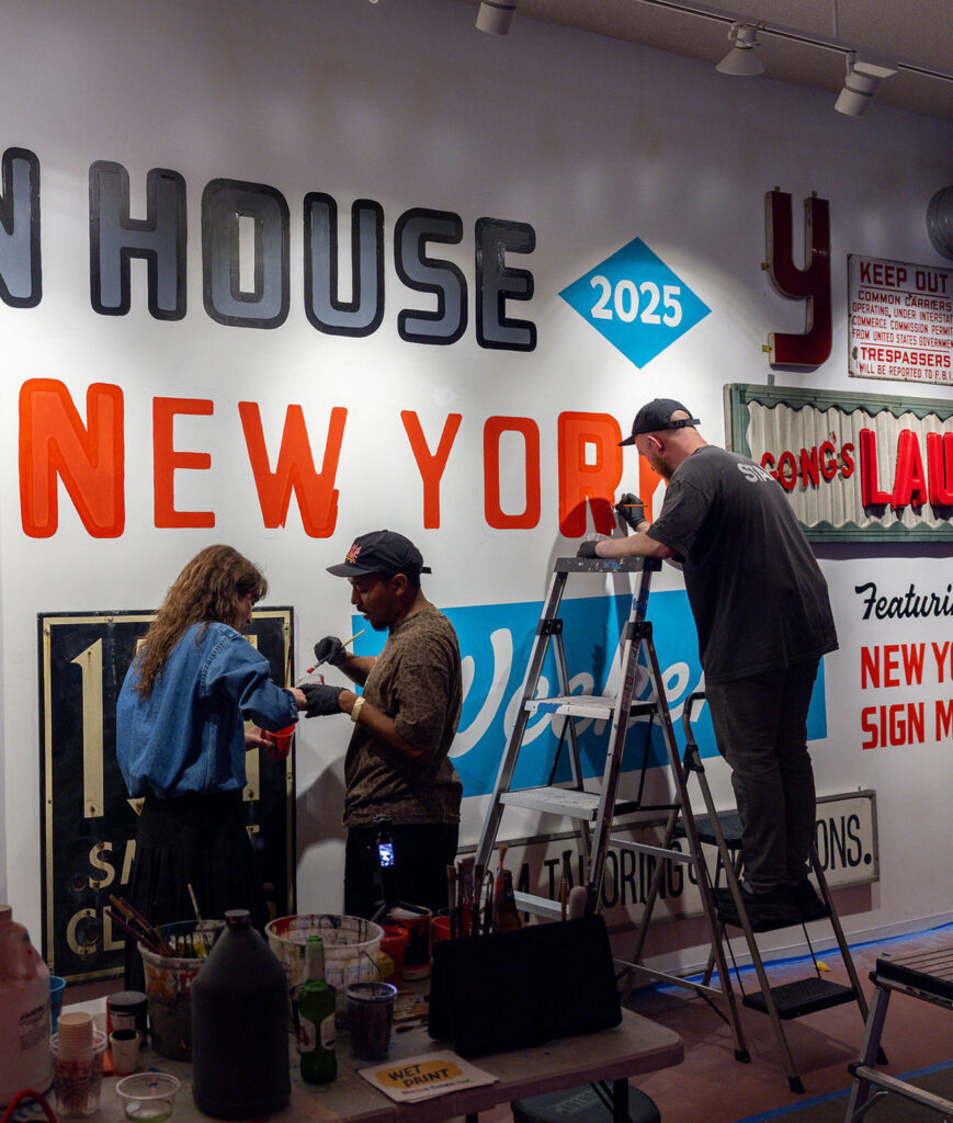 Artist paints an Open House New York event mural