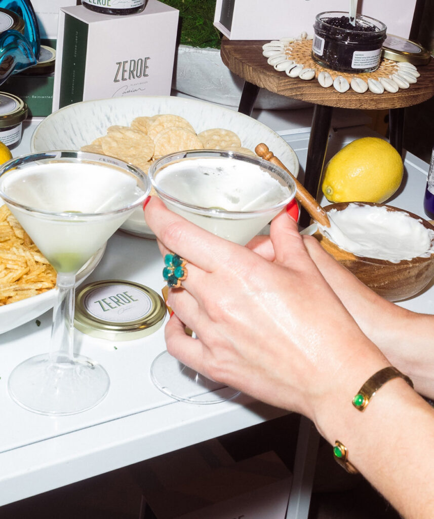 Guests sample food and drinks during a cultural program